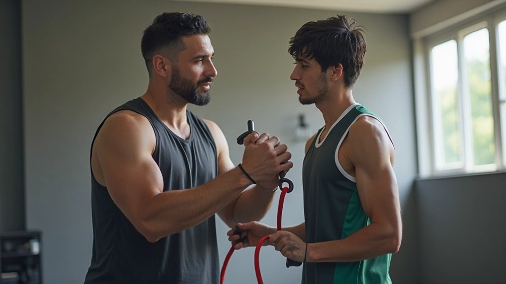 Basketball trainer working with athlete on conditioning and athletic performance